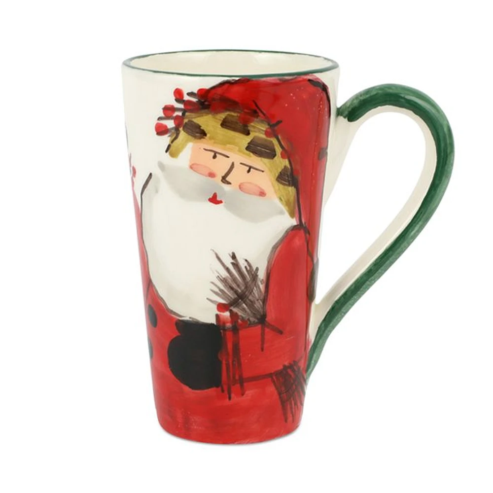 Old St. Nick Latte Mug with Bird Nest