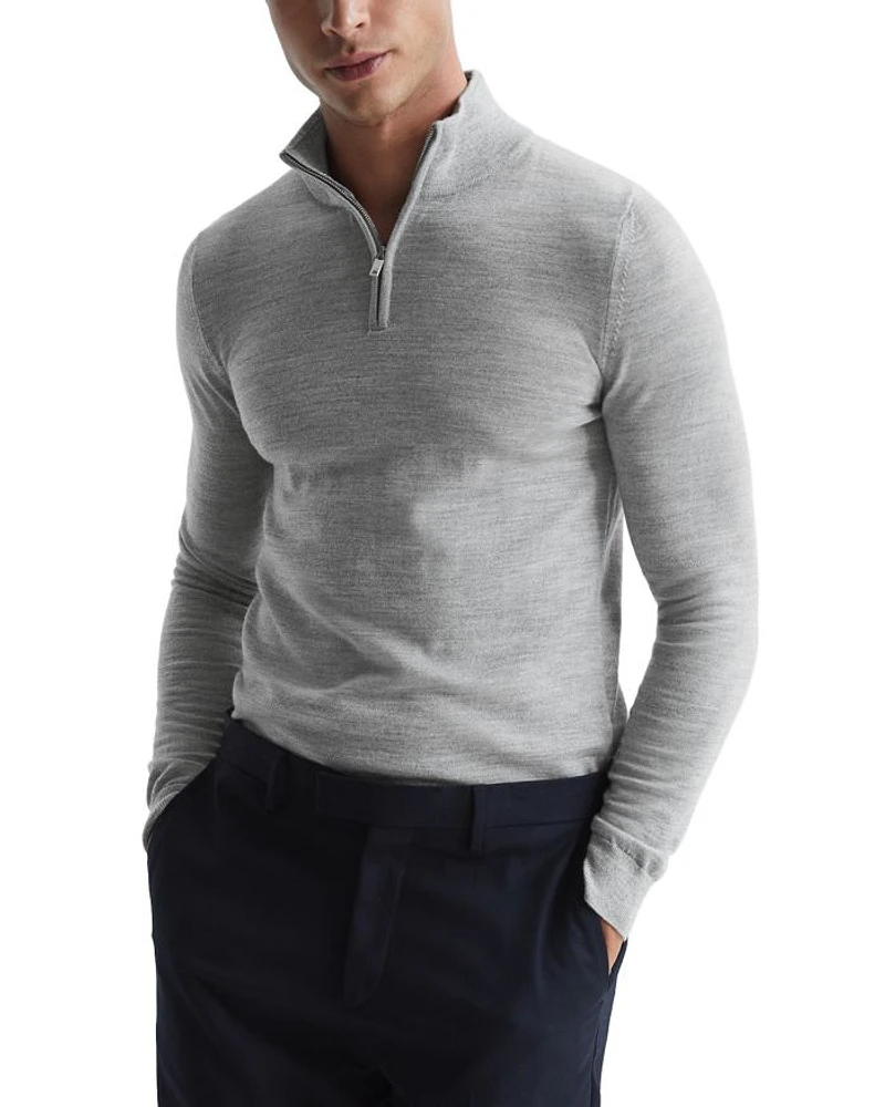 Blackhall Merino Wool Slim Fit Quarter Zip Mock Neck Sweater