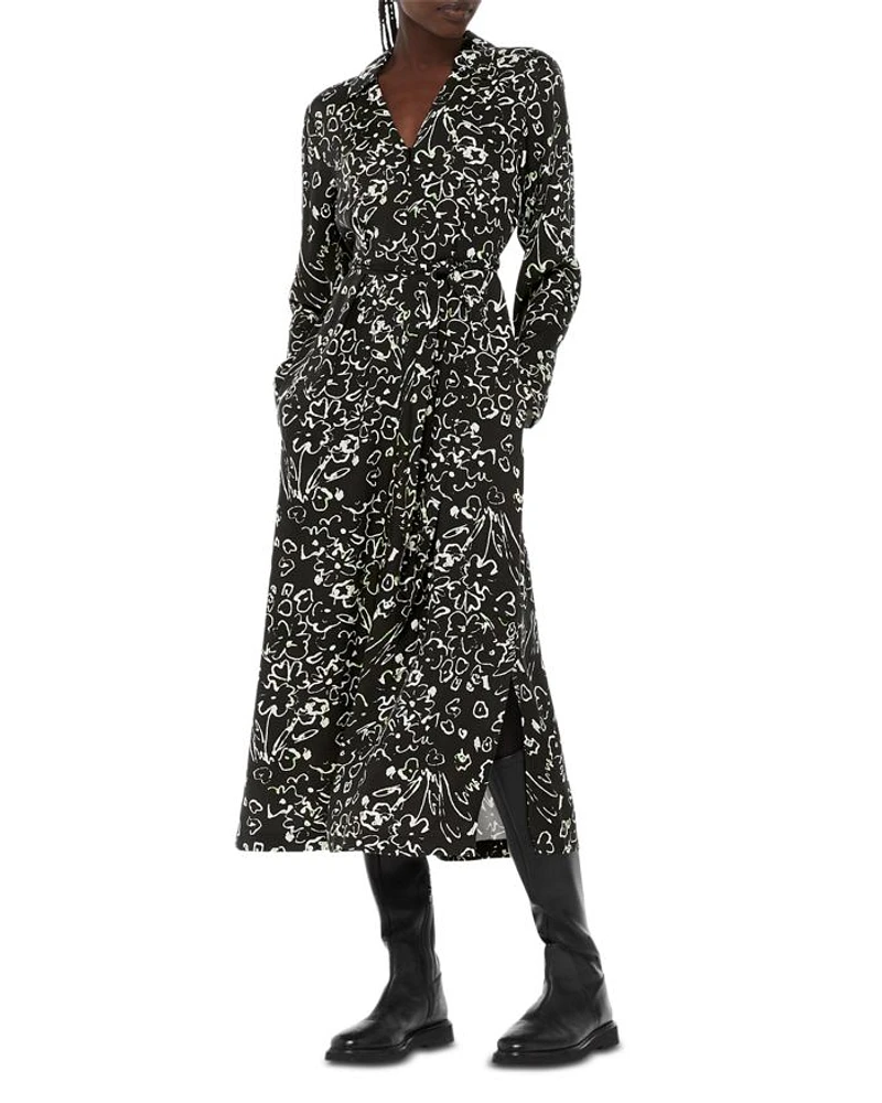 Scribble Bouquet Midi Dress