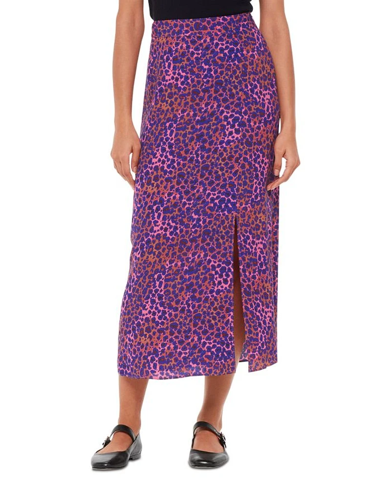 Mottled Leopard Midi Skirt