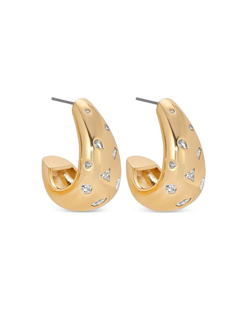 Hammered Mixed Shapes Hoop Earrings