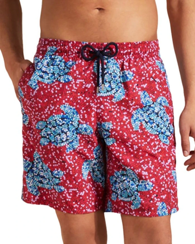 Okoa Oko Turtle Sequin 7.5" Inseam Swim Trunks