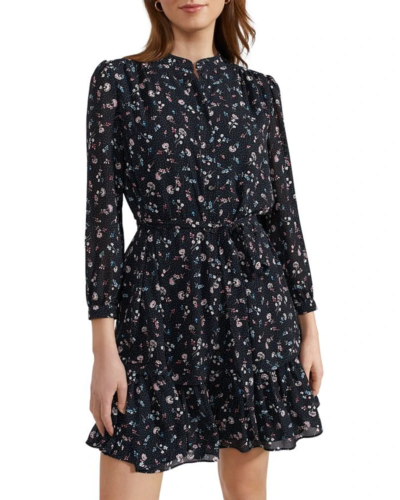 Pearl Printed Tie Waist Dress