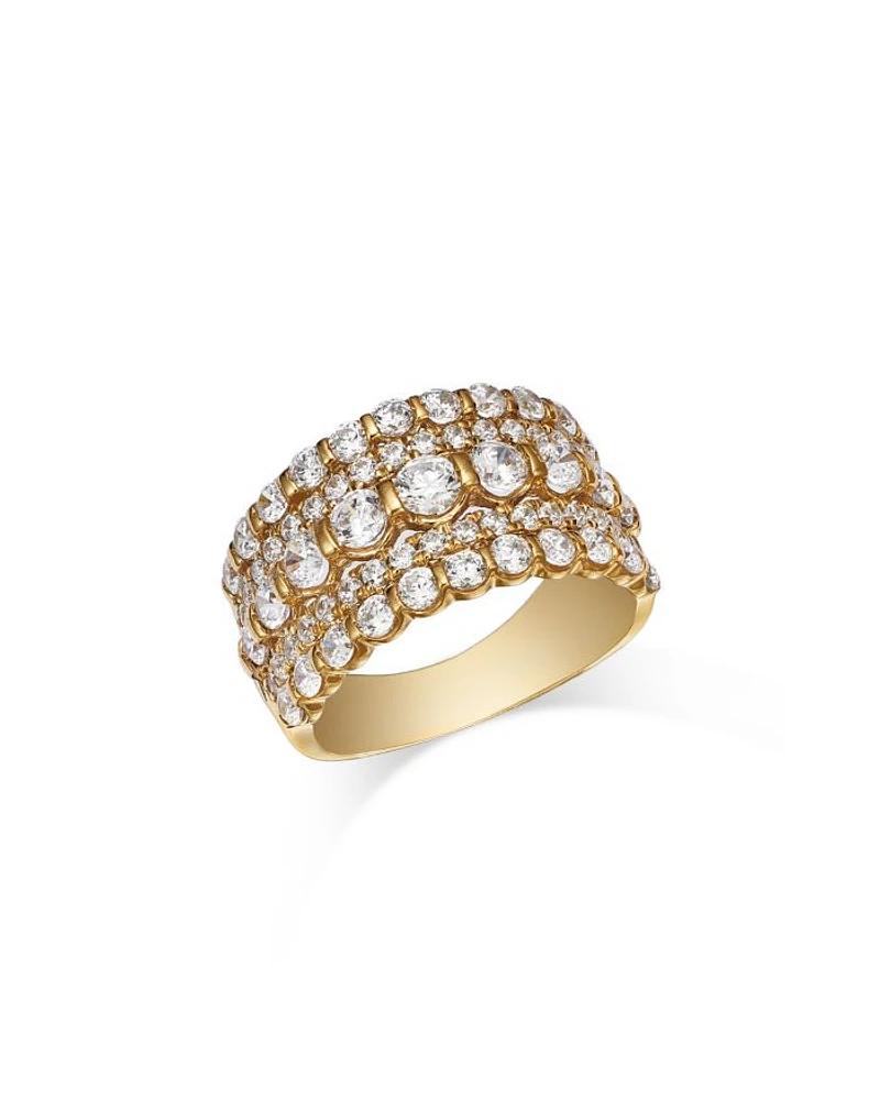 Diamond Multi Row Ring in 14K Yellow Gold, 2.0 tcw