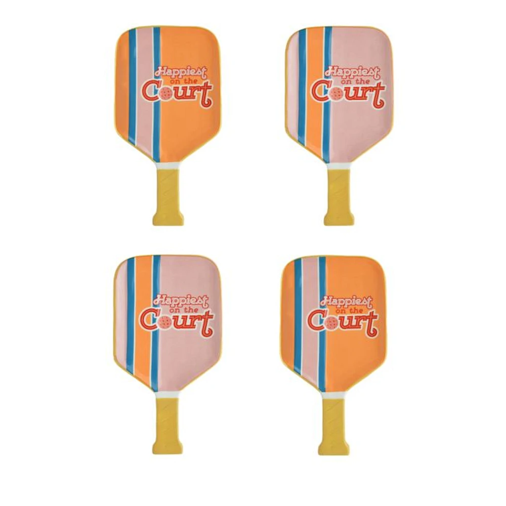 Pickleball Appetizer Plates, Set of 4