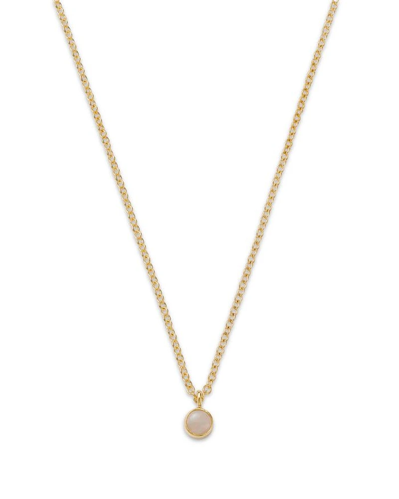14K Yellow Gold Opal Drop Choker Necklace, 14"