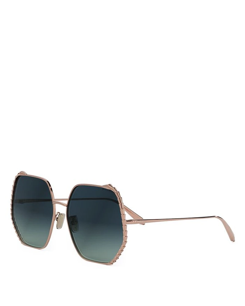 Serpenti Geometric Sunglasses, 60mm