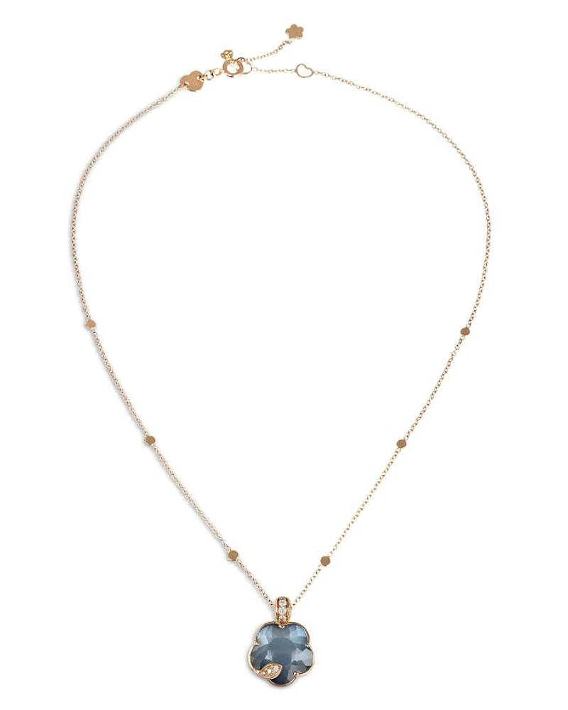Petit Joli Lunaire 18K Rose Gold Lunar Garden Gem Necklace with Diamonds