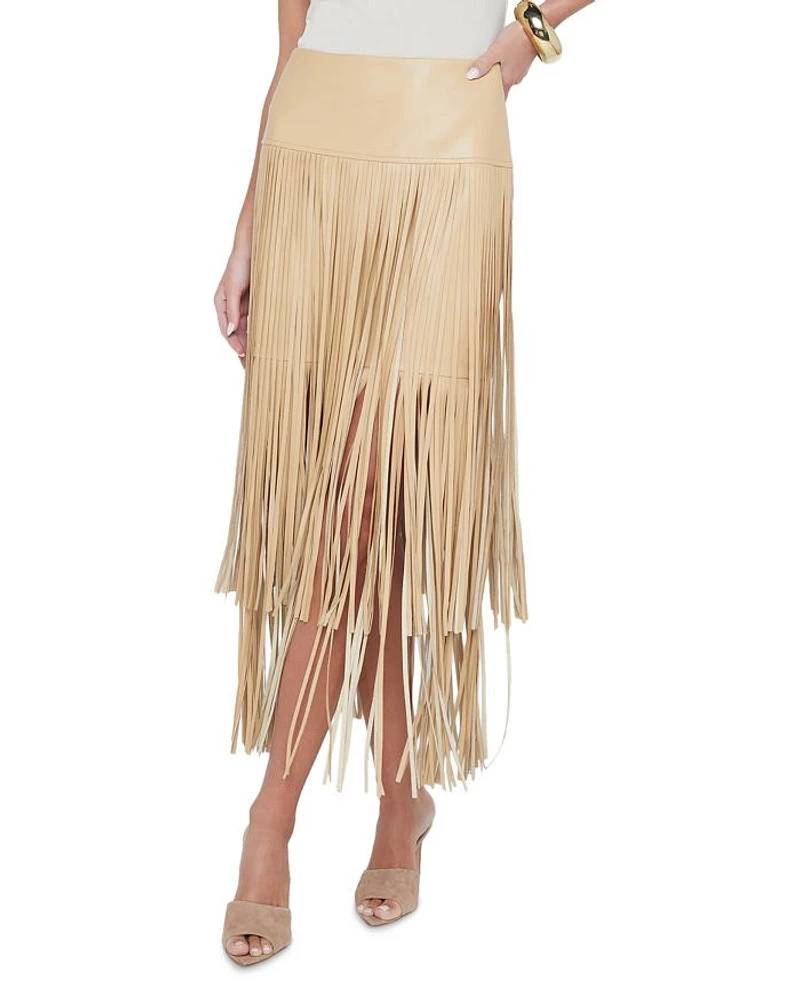 Karolina Tiered Fringe Midi Skirt