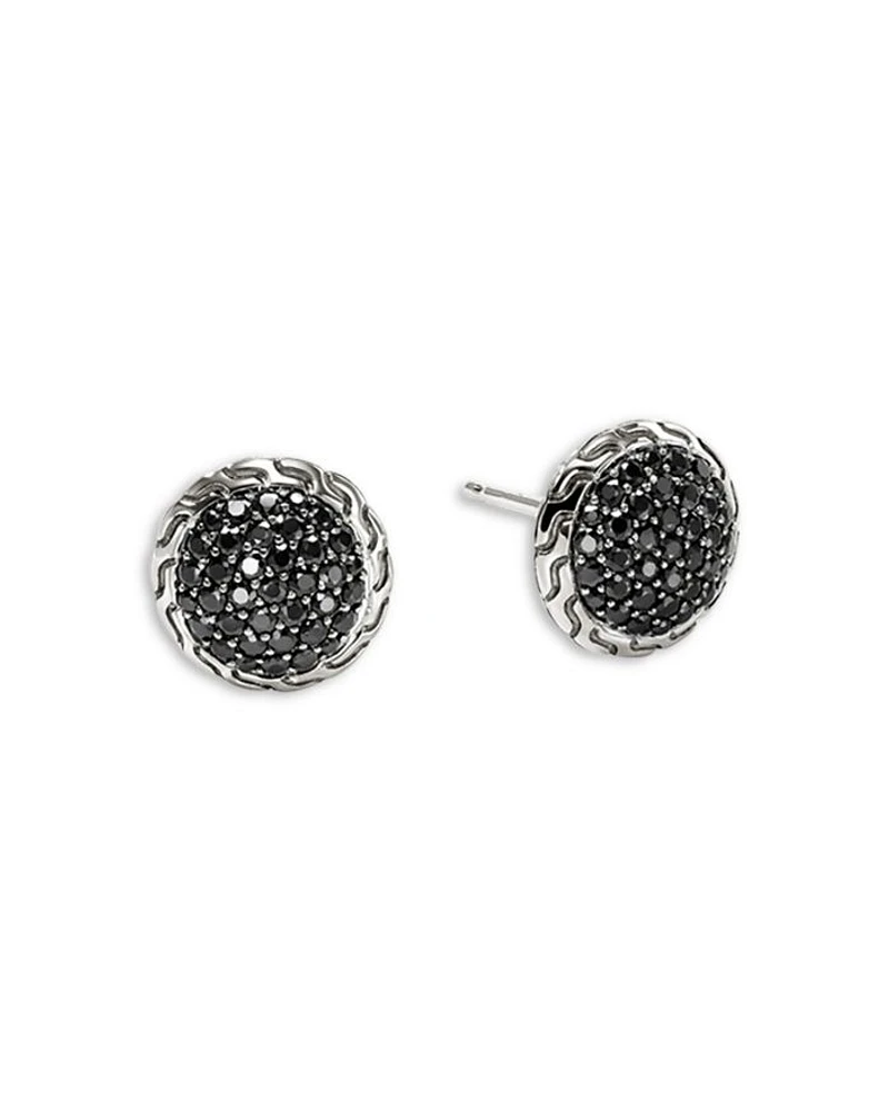 Sterling Silver JH Essentials Sapphire Pavé Framed Stud Earrings