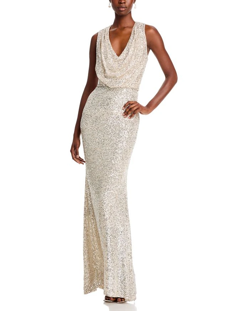 Halter Sequin Gown