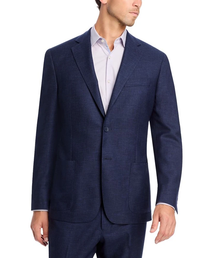 Melange Solid Unstructured Slim Fit Suit Jacket
