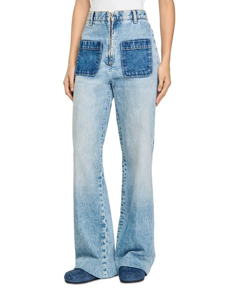 Oslone High Waisted Wide Leg Jeans Light Blue Jean