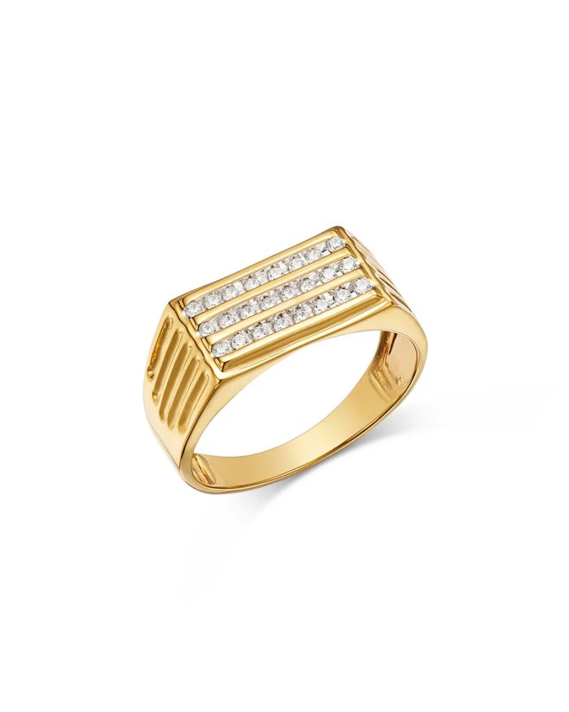 Men's 14K Yellow Gold Diamond Ring, 0.25 tcw