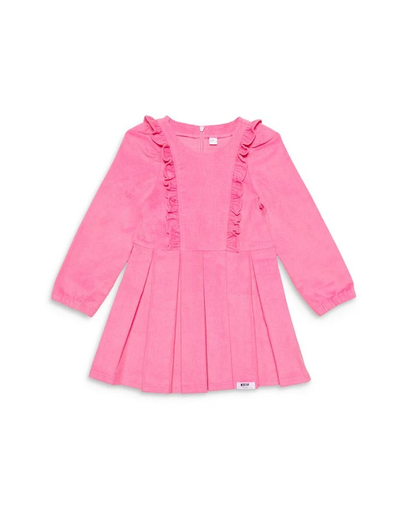 Girls' Long Sleeve Ruffle Dress Pink Corduroy - Little Kid