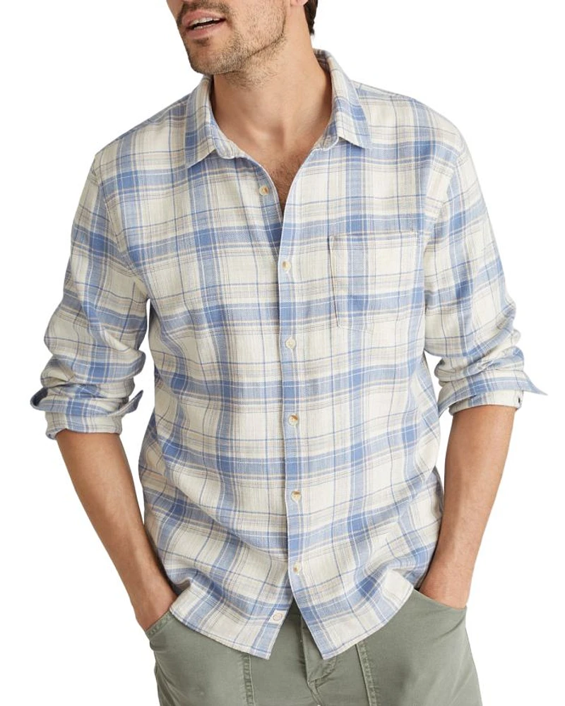 Cotton Stretch Plaid Regular Fit Button Down Selvage Shirt
