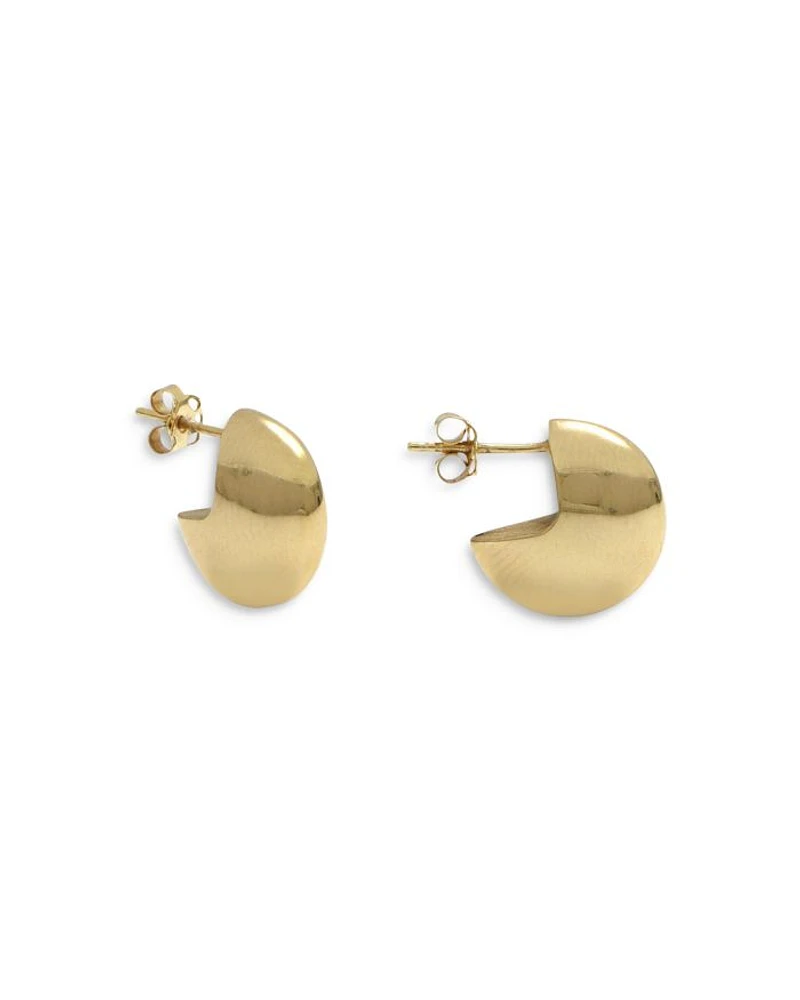 14K Yellow Gold Open Disc Hoop Earrings