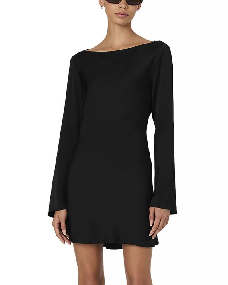 Ennis Satin Bell Sleeve Mini Dress