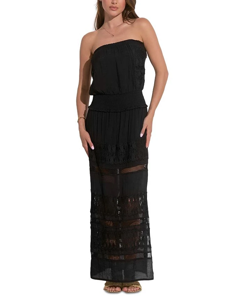 Strapless Crochet Maxi Dress