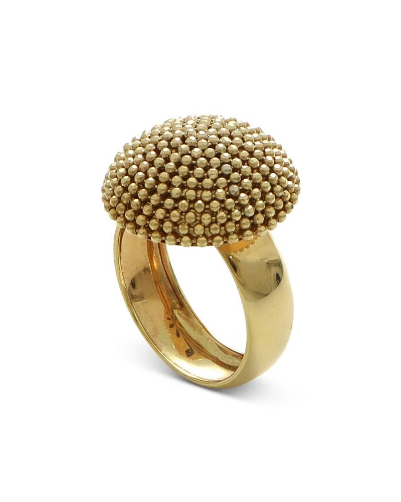 14K Yellow Gold Puntinato Sphere Statement Ring
