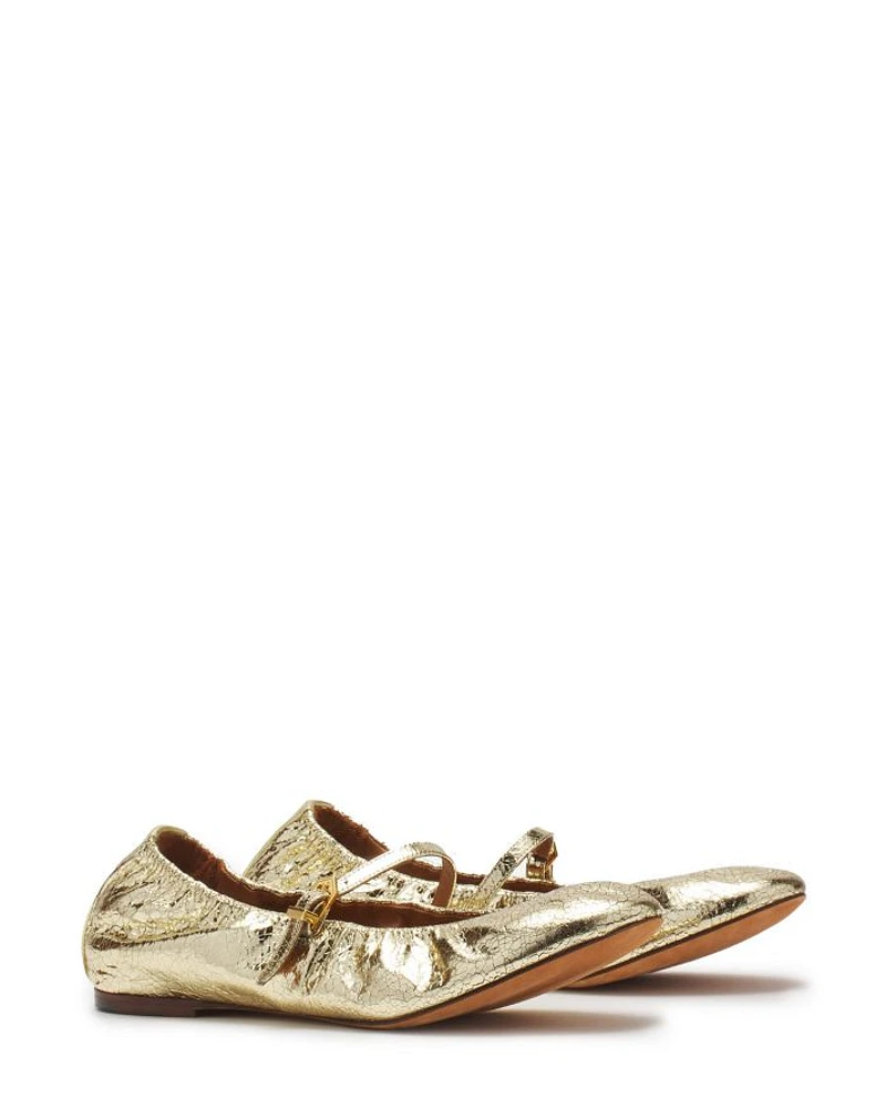 Women's The Ballerina Mary Jane Crackled Metallic Leather
