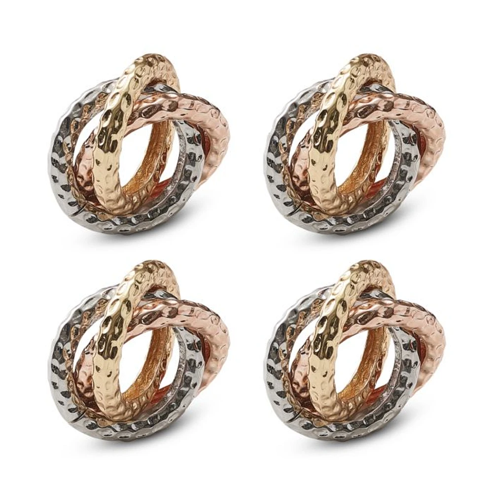 Trinity Napkin Ring in Multi, Set of 4 in a Gift Box