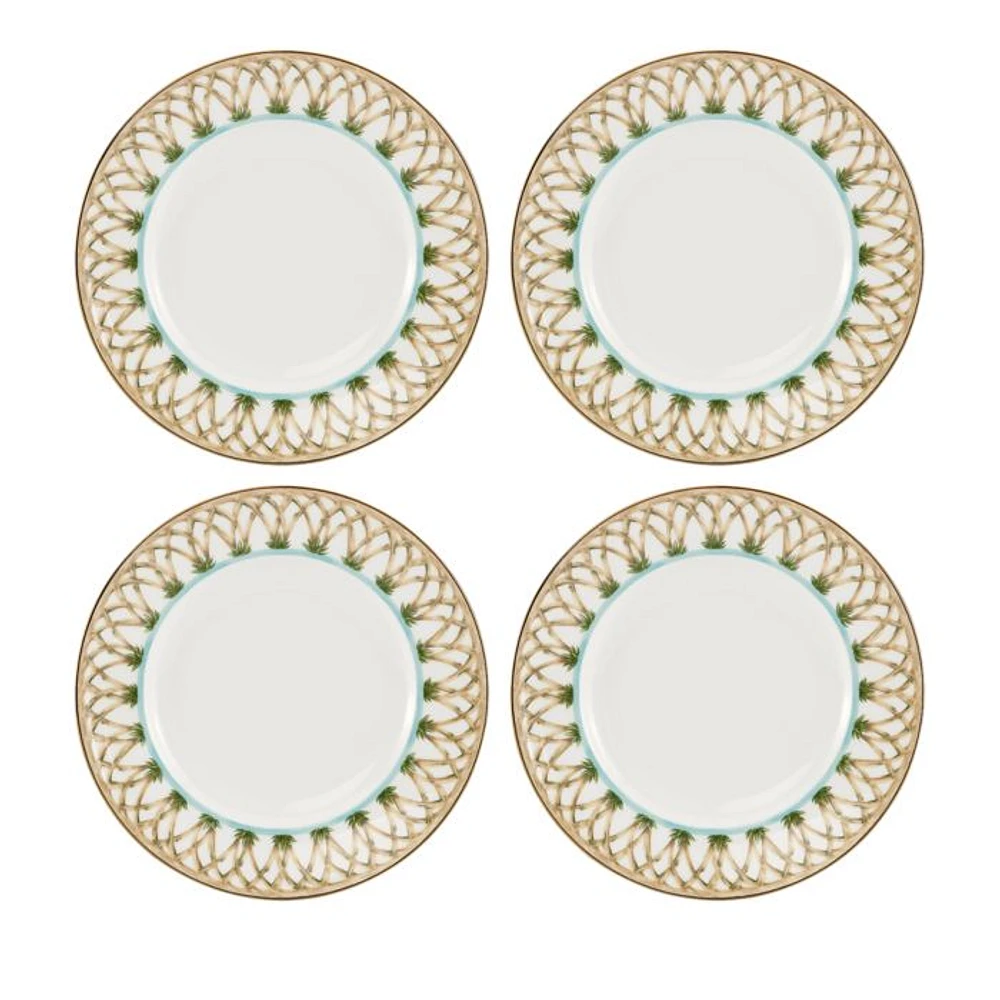 Colonial Bamboo Accent Plates, Set of 2