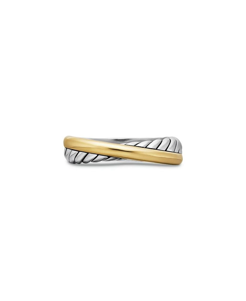 Sterling Silver & 18K Yellow Gold Crossover Ring
