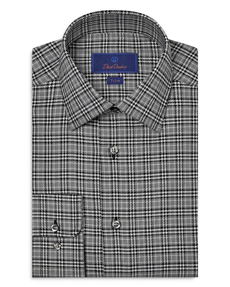 Trim Fit Twill Glen Check Dress Shirt