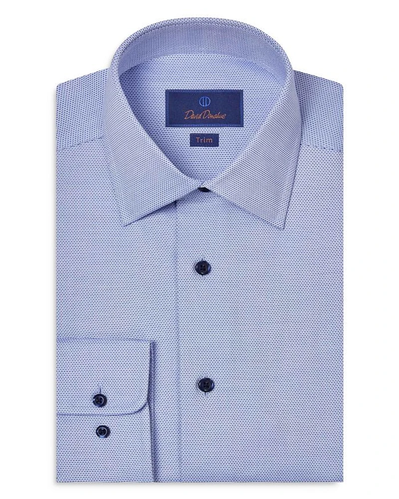 Trim Fit Micro Geometric Dobby Dress Shirt