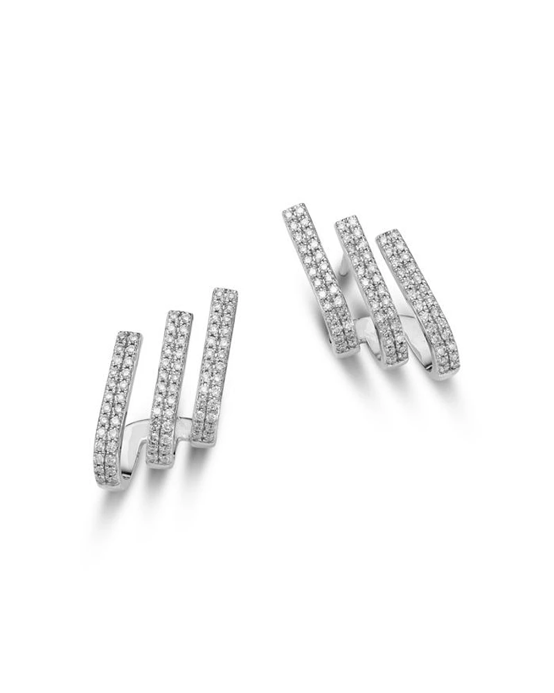 14K White Gold Diamond Front to Back Earrings, 0.45 tcw