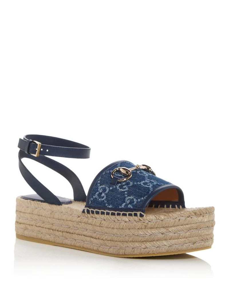 Women's GG Horsebit Espadrille Flatform Sandals