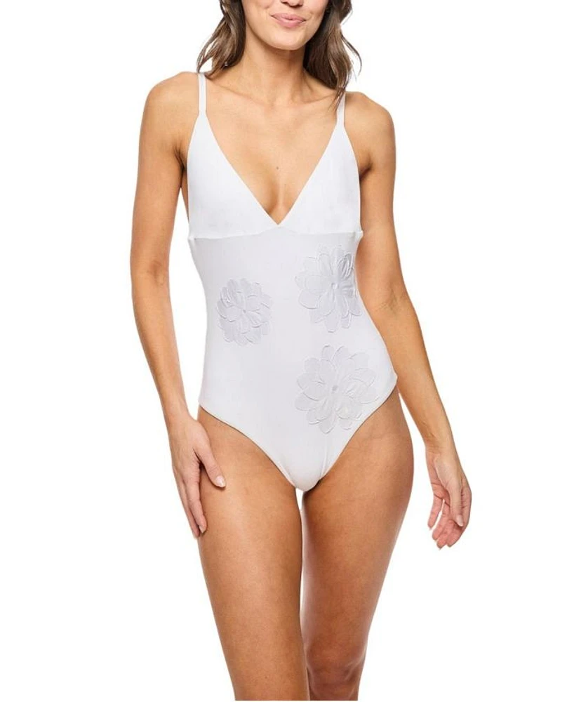 Catherine with Floral Applique Swimsuit