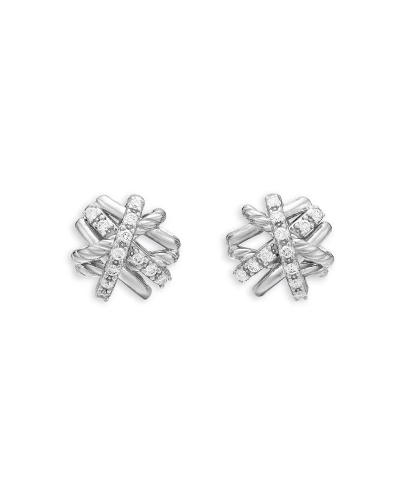 Crossover Earrings with Diamonds