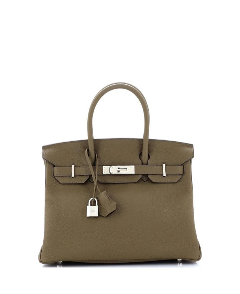 Birkin 30 Handbag Green Togo with Palladium Hardware