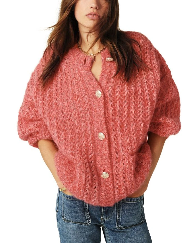 Bosic Round Neck Cardigan Sweater