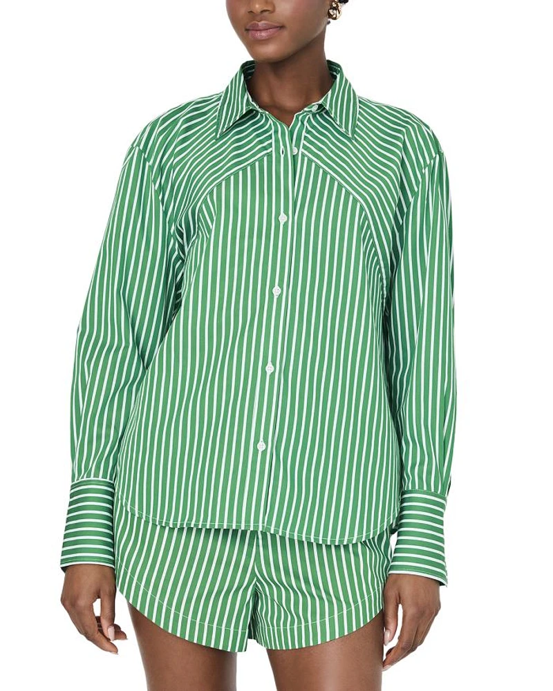 Alexis Diagonal Yoke Button Front Top