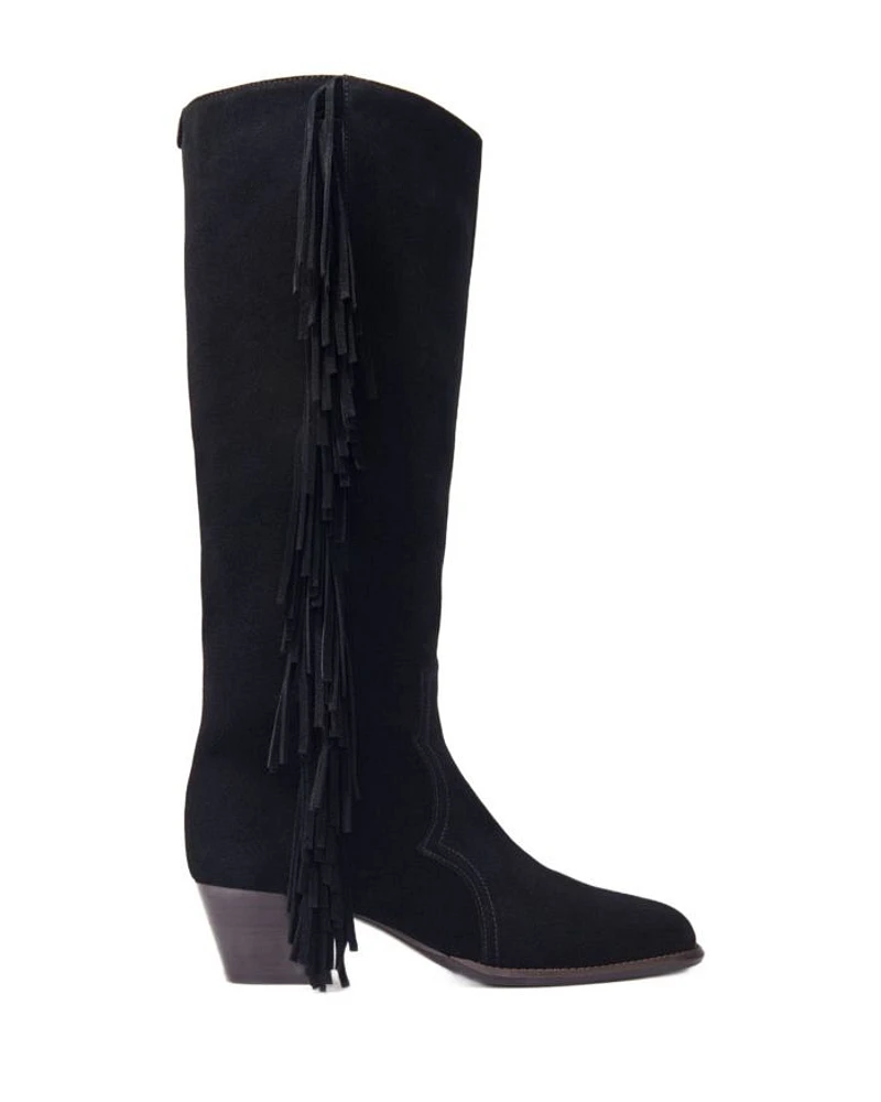 Women's Fringed Suede Cowboy Boots