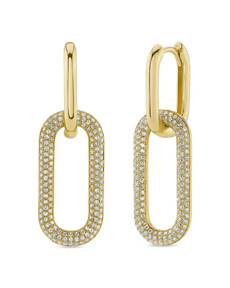 14K Yellow Gold Kate Diamond Pavé Earrings, 0.71 tcw