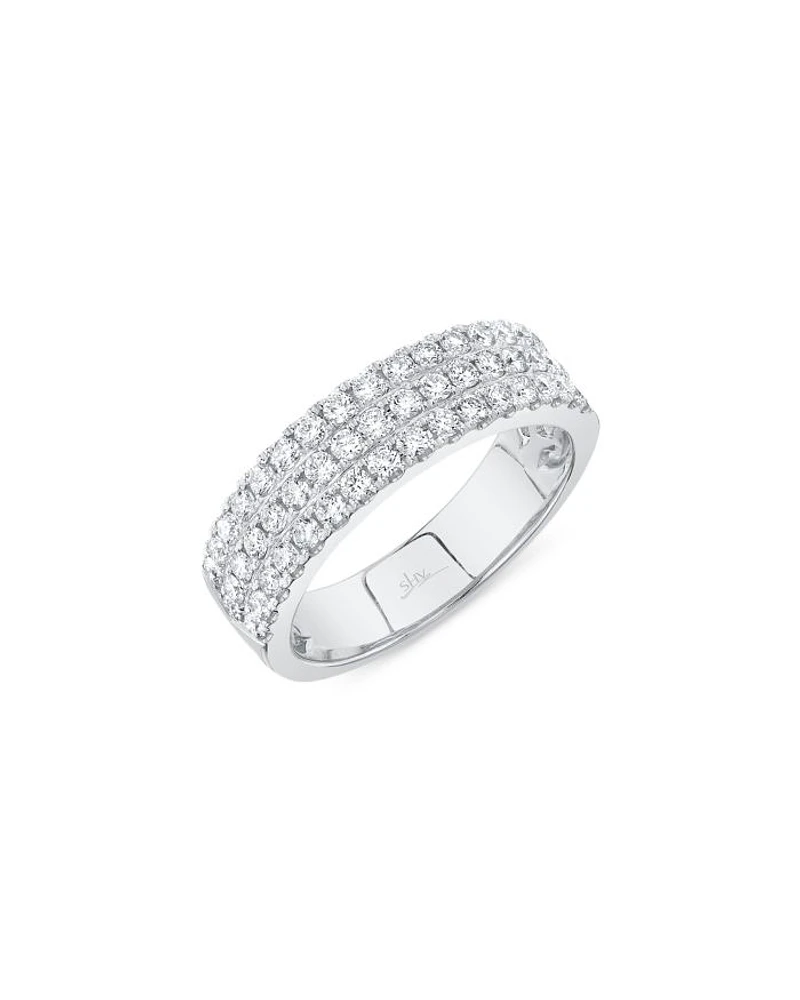 14K White Gold Diamond Pavé Band, 0.91 tcw