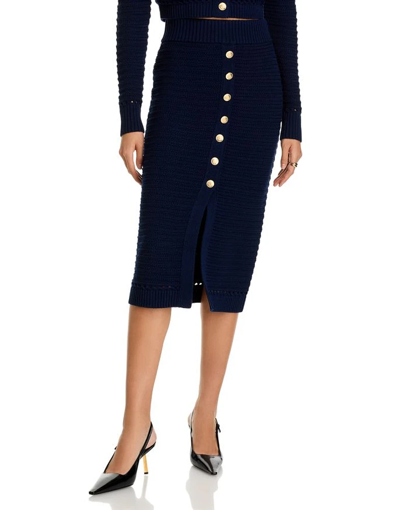 Tani Button Front Knit Skirt