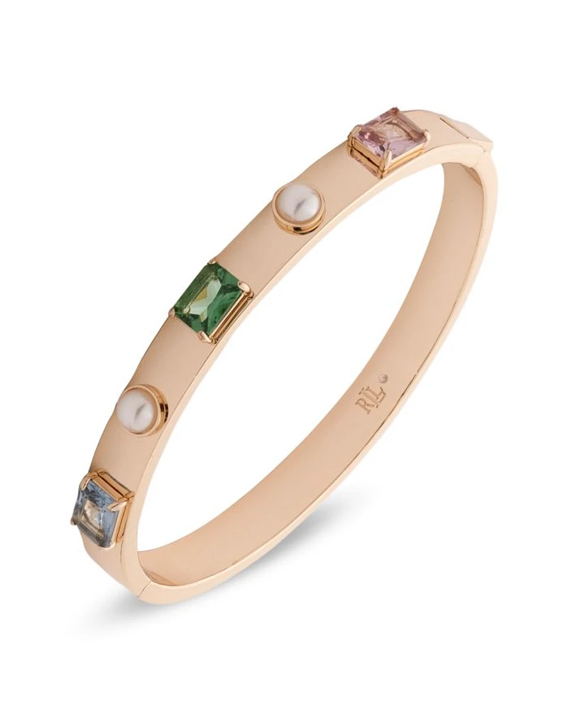 Freshwater Pearl & Stone Bangle Bracelet