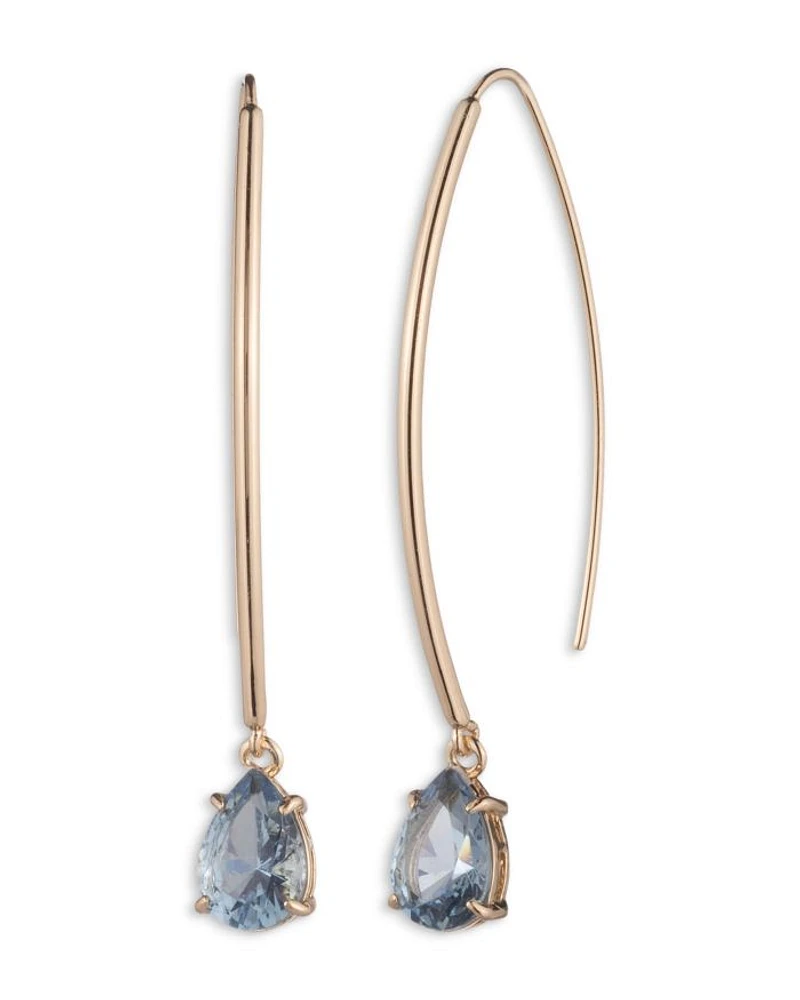 Pear Stone Threader Earrings