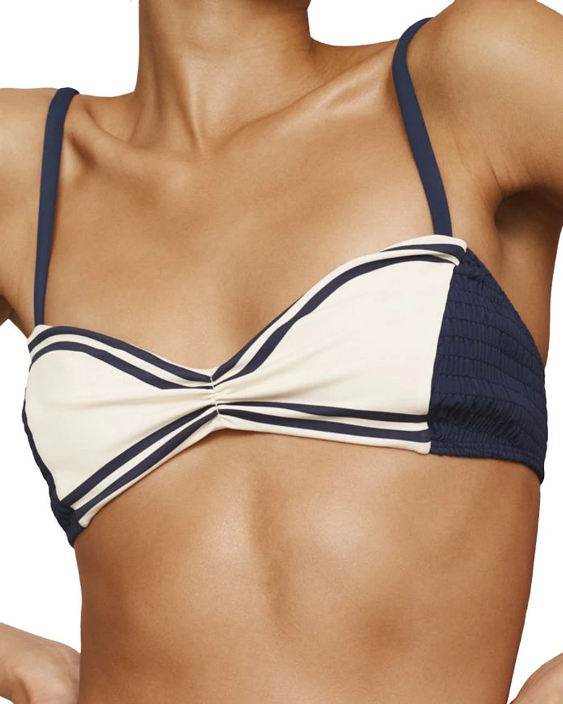 Marine Smocked Bralette Bikini Top