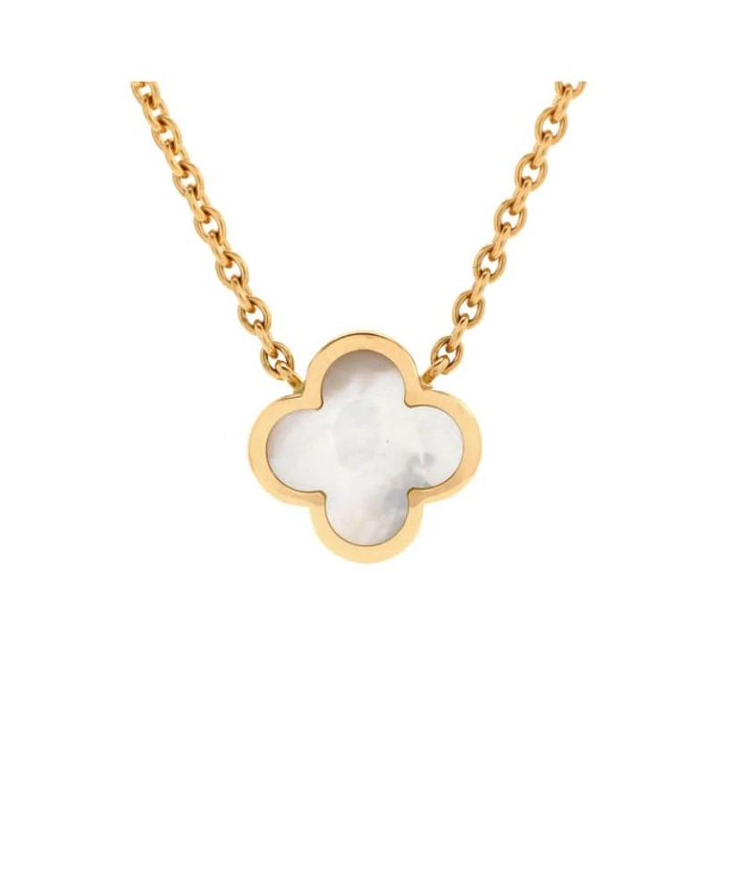 Pure Alhambra Pendant Necklace 18K Gold and Mother of Pearl