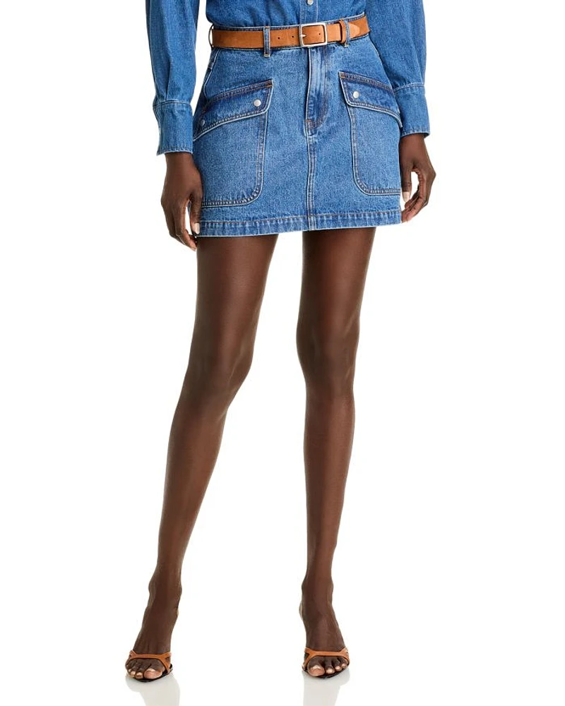 Utility Denim Mini Skirt - Exclusive