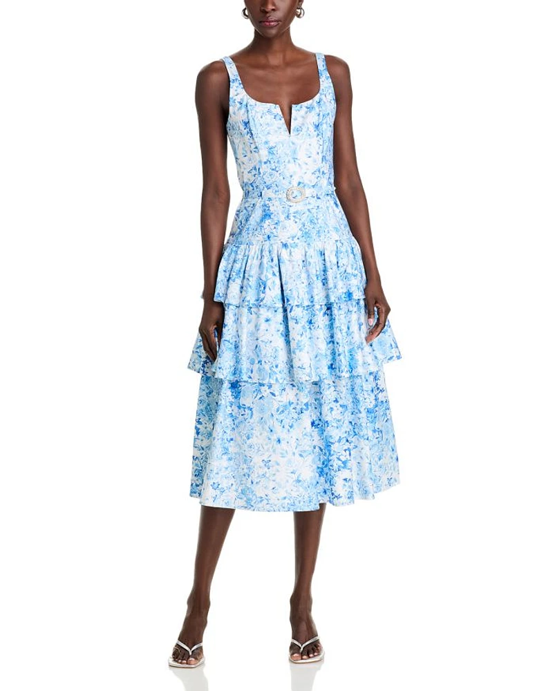 Celeste Floral Poplin Midi Dress