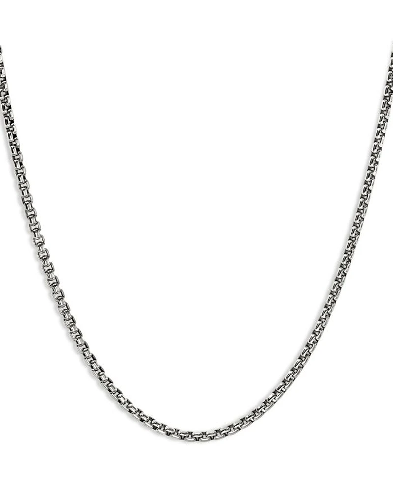 Sterling Silver Chain Box Link Necklace