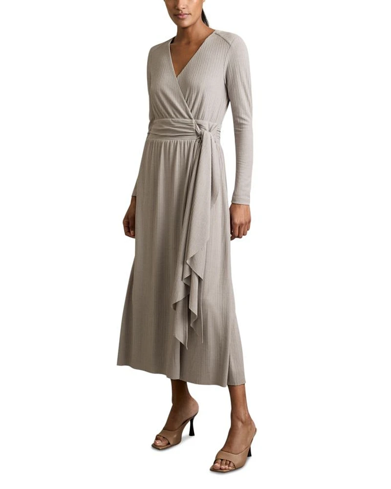 Wrap Tie Jersey Midi Dress