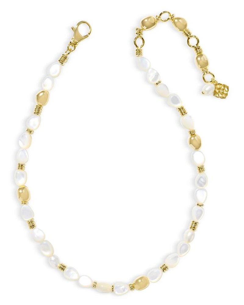 Melody Mother of Pearl Beaded Strand Necklace, 15-18"